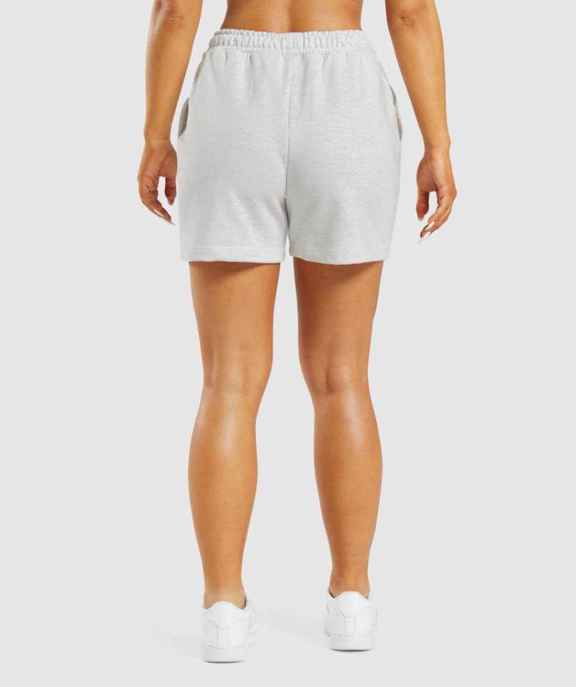 Women's Gymshark Rest Day Sweats Shorts White | NZ 3GYFWA